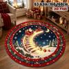 2D Flat Printed 3D Illusion Rug Santa Claus Christmas Doormat Christmas Rug  Indoor