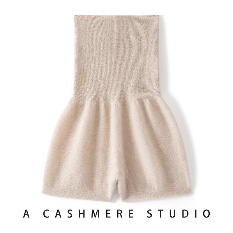 100% Pure Cashmere High-Waisted Warm Knit Base Layer Pants for Women s 2025 Autumn/Winter, Cold-Proof with Tummy Control. One Size