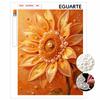 Handmade Framed Pearl Bead Painting Kit Golden Sunflower Pattern 3D Shiny Canvas Art Ready To Display Home Decor Modern Wall Art Gift Idea