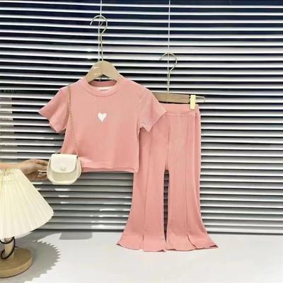 Sommer Mädchen Kleidung Sets Kind Kurze Mädchen Shirt Top + Ausgestellte Hosen Baby Kinder Kleidung Anzug Kinder Mädchen Kleidung