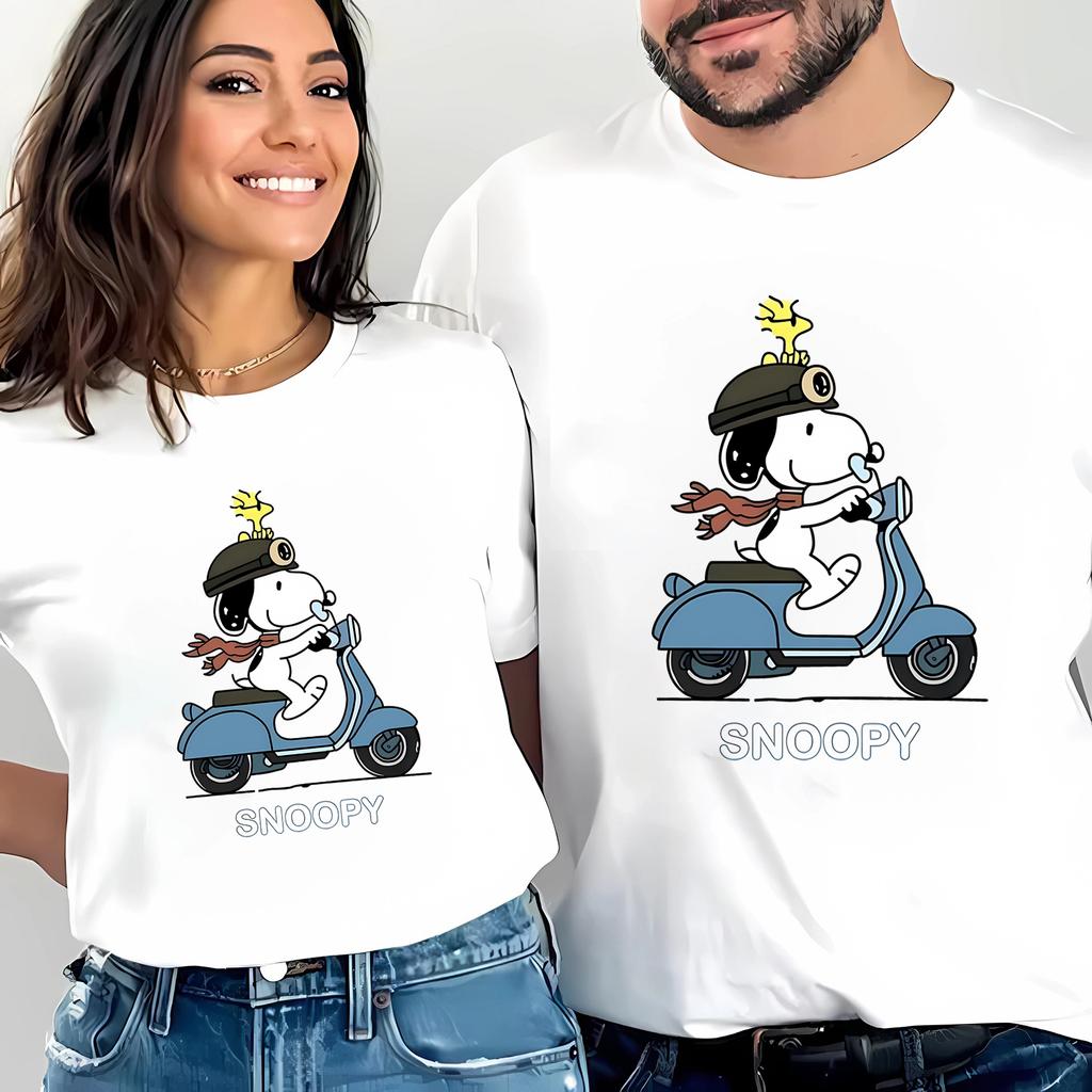 D06-80 MINISO 2026 Summer High-quality Printed Pure Cotton Shoulder Style Men's and Women's Round Neck Short Sleeved Couple T-shirt