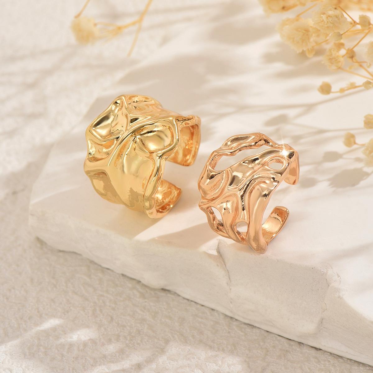 

Новый женский геометрический набор колец, универсальный металлический нишевый дизайн, открытое кольцо, женский высокий стиль