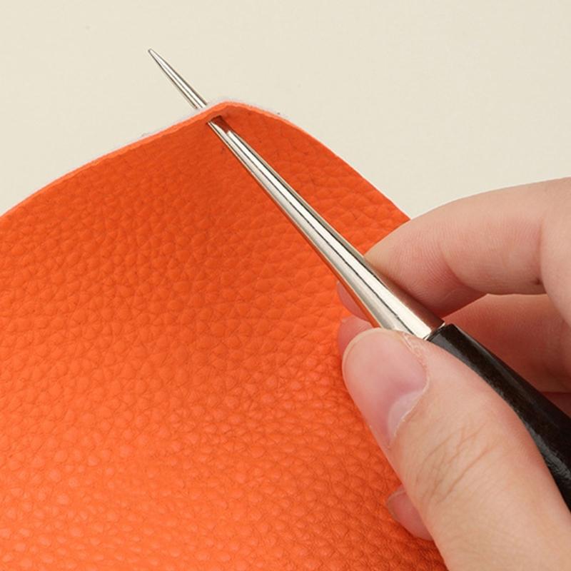 10Pcs Professional Leather Awl with Pointed Tip Wood Handle Sewing Awl Tool For Leather Craft Tailoring Hole Punching