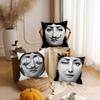 Polyester Girl Face Cushion Cover Beauty Pillow Case Home Cushion Cover Suitable For Office Sofa Car Suitable For All Seasons