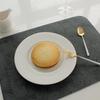 Kolsvart läder dubbelsidig fyrkantig bordsunderlägg, kolgrå/kolbeige 1 st