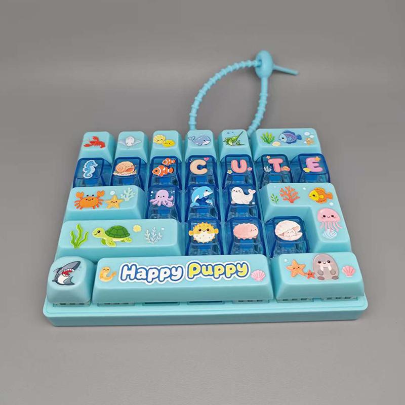 Purple Fidget Keyboard Toy Cute Animal Shape Stress Reduction Gadget for Home Office Daily Use