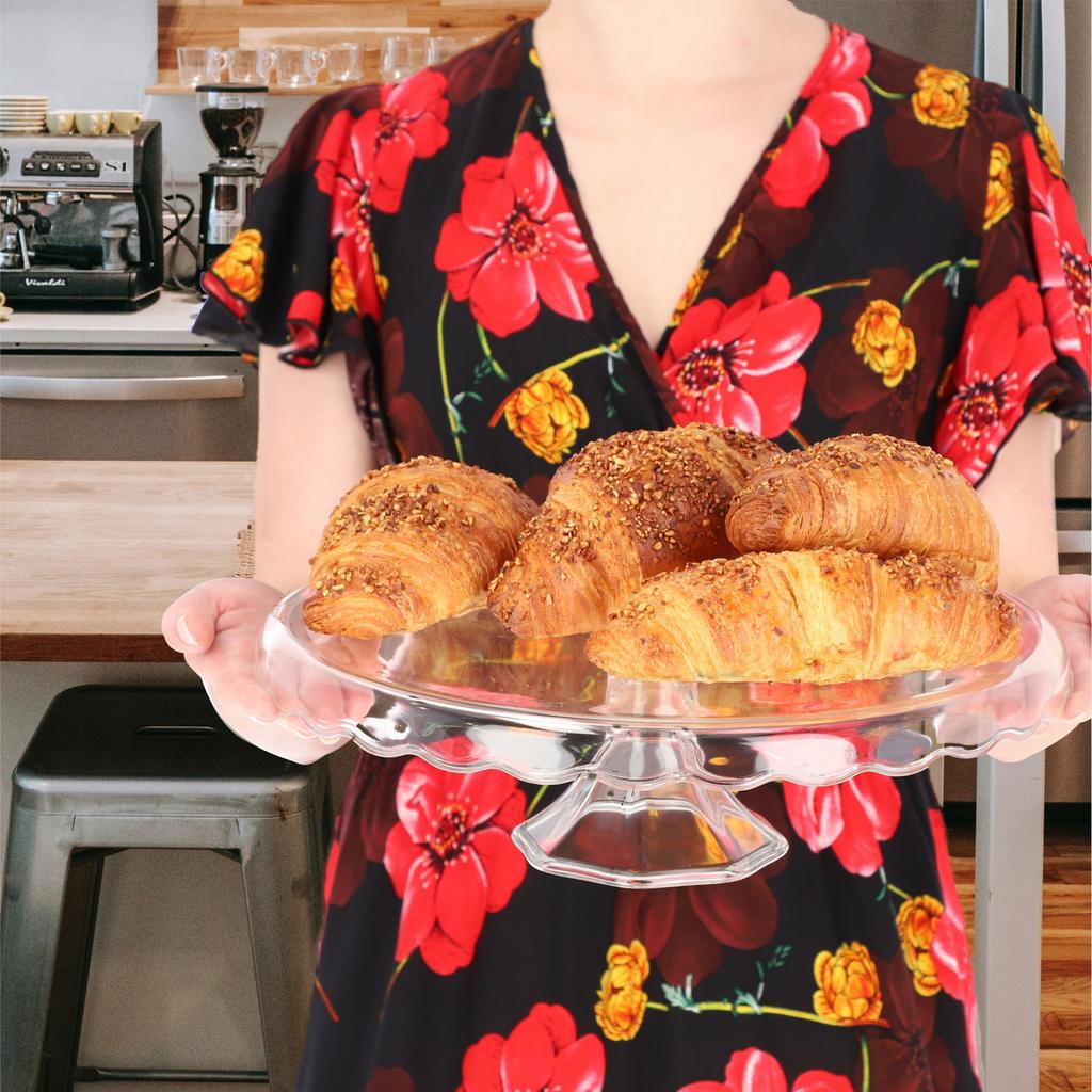 KADAX Patera Na Ciasto 32cm Szklana Tort Owoce Na Nodze