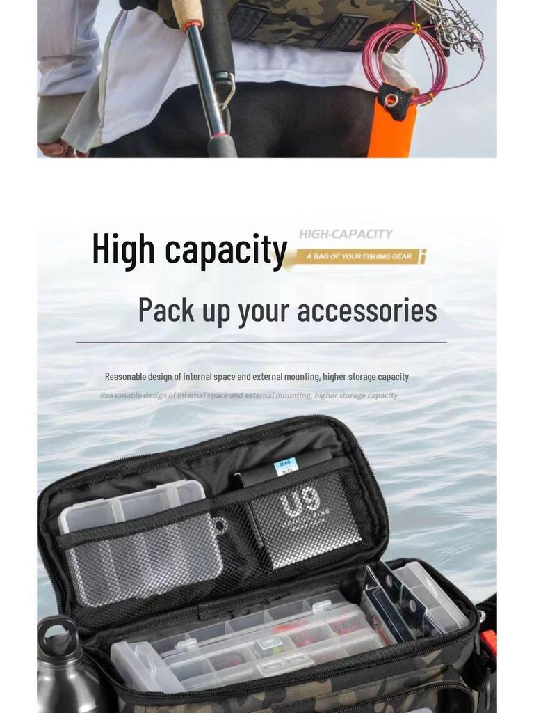 Wielofunkcyjna torba wędkarska: Przechowywanie przynęt, Plecak biodrowy i na ramię, Organizer na sprzęt i wędki