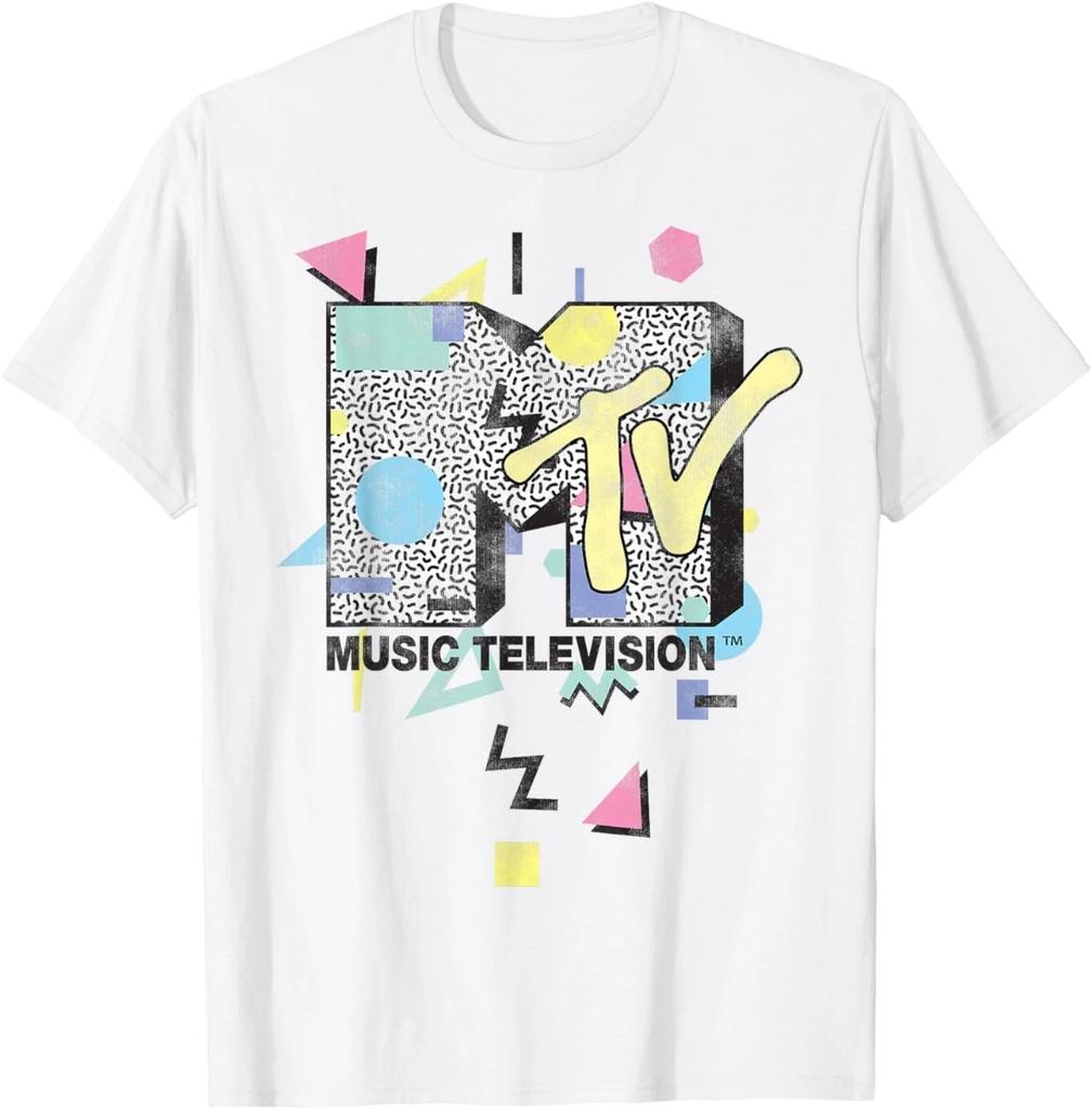 T-shirt Grafica con Logo MTV Design Forma Retrò