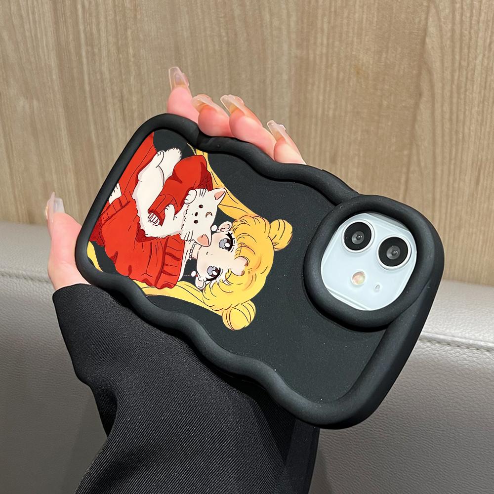 Big Wave Edge Weiches Silikonmaterial Macaron-Telefongehäuse Stoßfestes Schutzgummigehäuse für OPPO Reno Realme Infinix Tecno