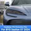For BYD Sealion 07 EV 2024 TPU Car Exterior Headlights Anti-Scratch Protective Film Cover Headlamps Repair Accessories Sticker