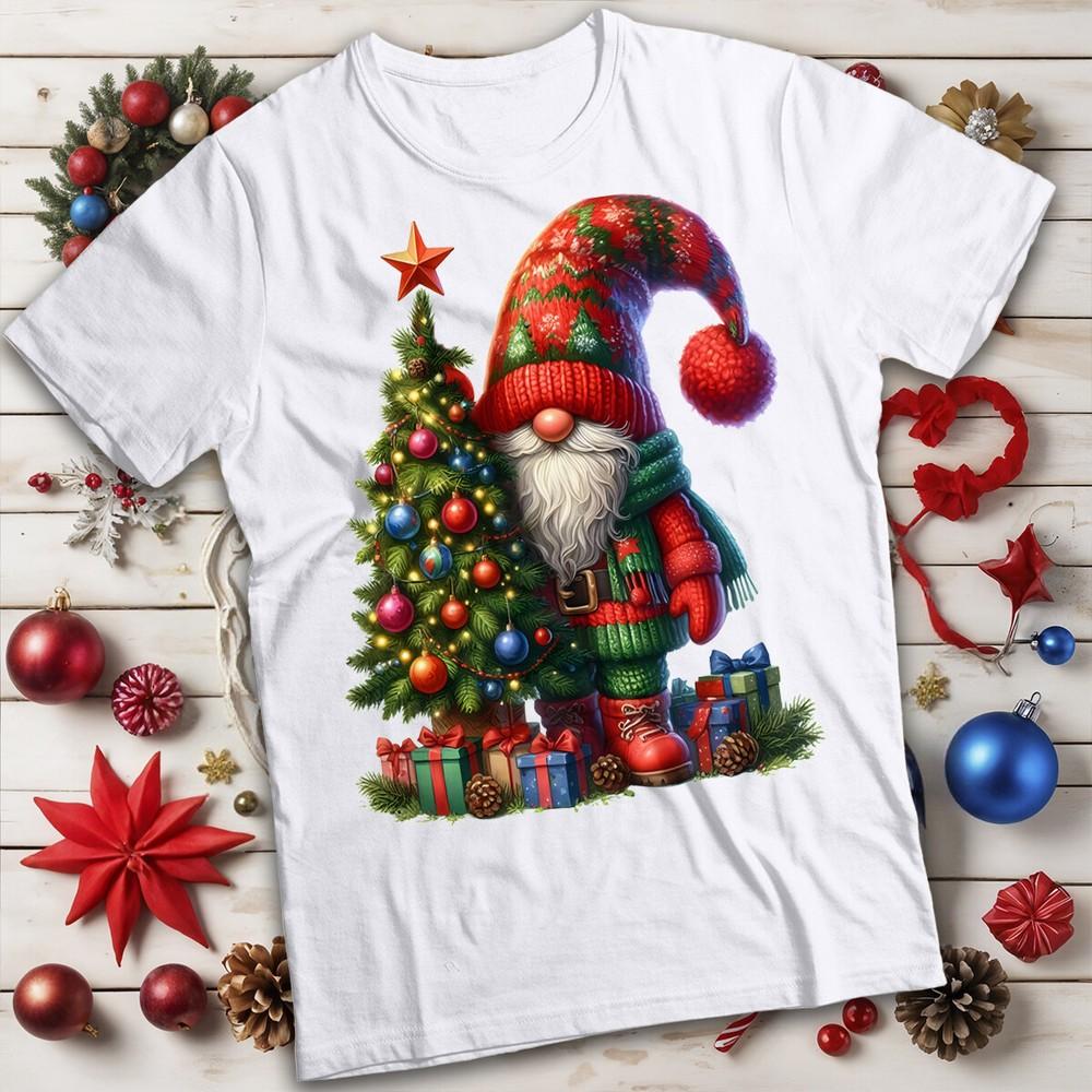 

Mens and Womens Gnome Tree Warm Colors Christmas T-Shirt Tee #MC XL