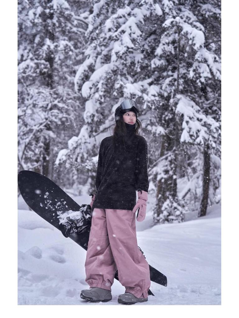 Unisex Waterproof Ski & Snowboard Pants: Loose Fit, Warm, Plus Velvet, for Men & Women.