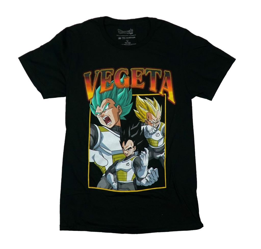 Dragon Ball Z New Adult T-Shirt - 3 Versions of Vegeta Under Name
