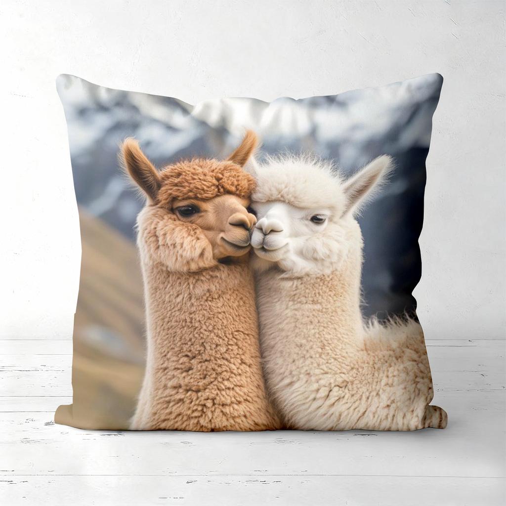 Cute Llama And Sheep Pattern Decorative Cushion Covers Polyester pillowcase, sofa decorative cushion cov Headboard Pillow