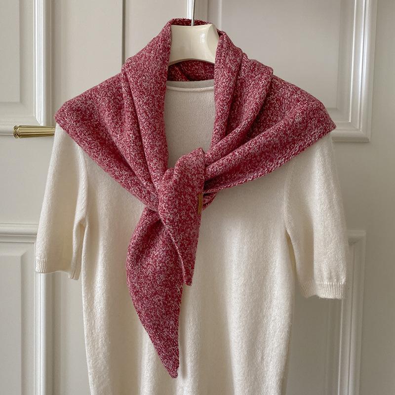  Korea Styles Wool Scarf Triangular Women Winter Warm Collar Headscarf Shawls Neckerchief Hijab Wraps