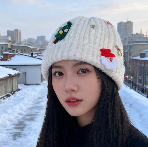 Knitted Hat Autumn and Winter Warm Wool Ear Protection Hat Show Face Little Cute Cartoon Pullover Hat