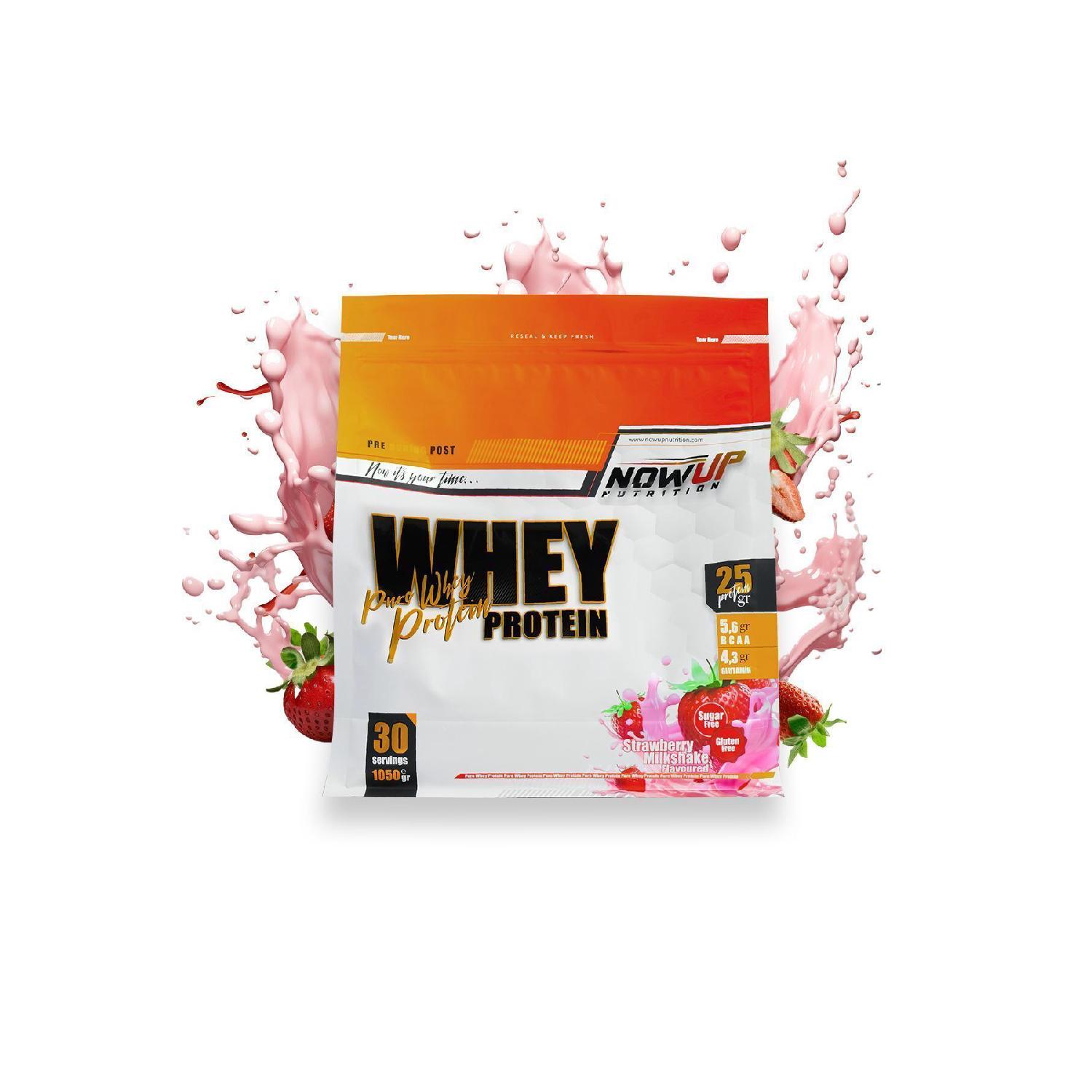 100% Whey Protein Powder / Strawberry Flavor / 1050 Gr. / 30 Service - Muscle Development And Maintenance