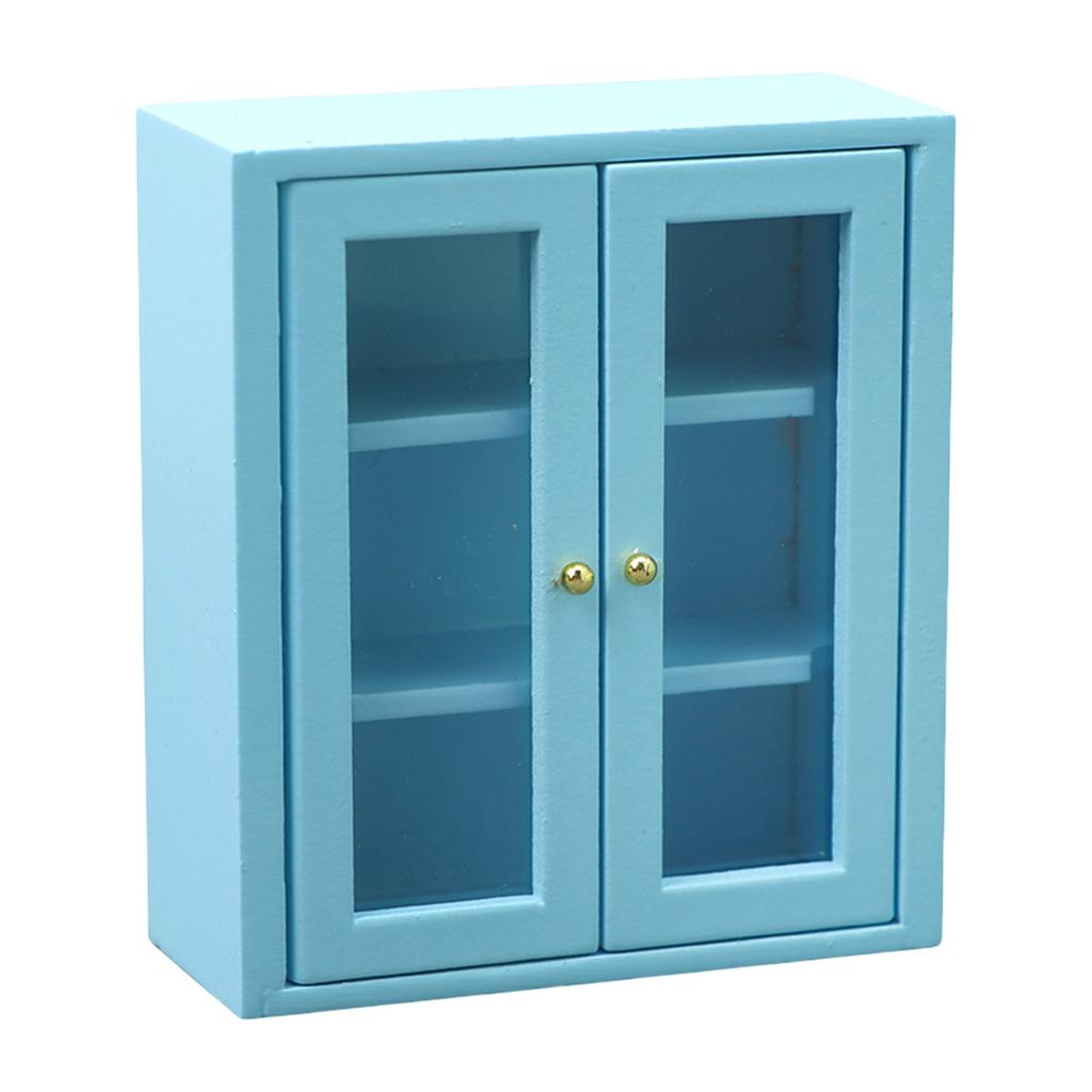 Realistic Wood Shelf Realistic Pretend Play Display Cabinet Model Toy Vintage Display Shelf 1:12 Doll House