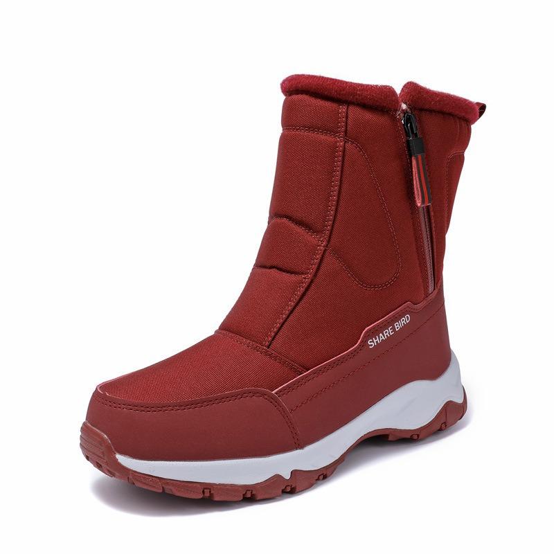 Пара зимних меховых ботинок на молнии утепленных водонепроницаемых удобных теплых холодных легких для походов водонепроницаемых нескользящих высоких снегоступов ботинок Мартина 41 4344₽