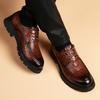 Men's casual leather shoes crocodile pattern fashion platform height-increasing wedding shoes men's green British formal men's shoes