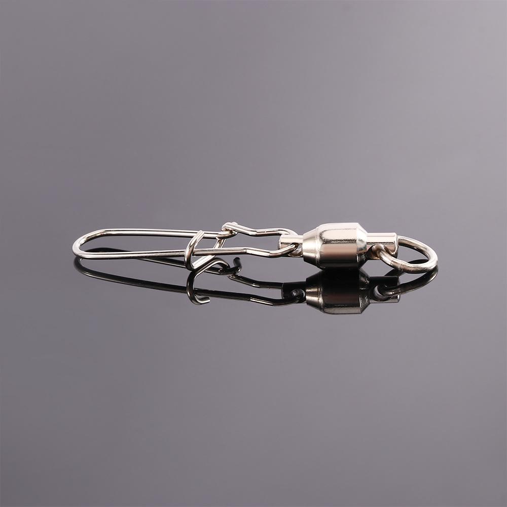 Resistant Rolling Swivel Link Fishing Line Connector Interlock Snap Ball Bearing Fishing Swivels
