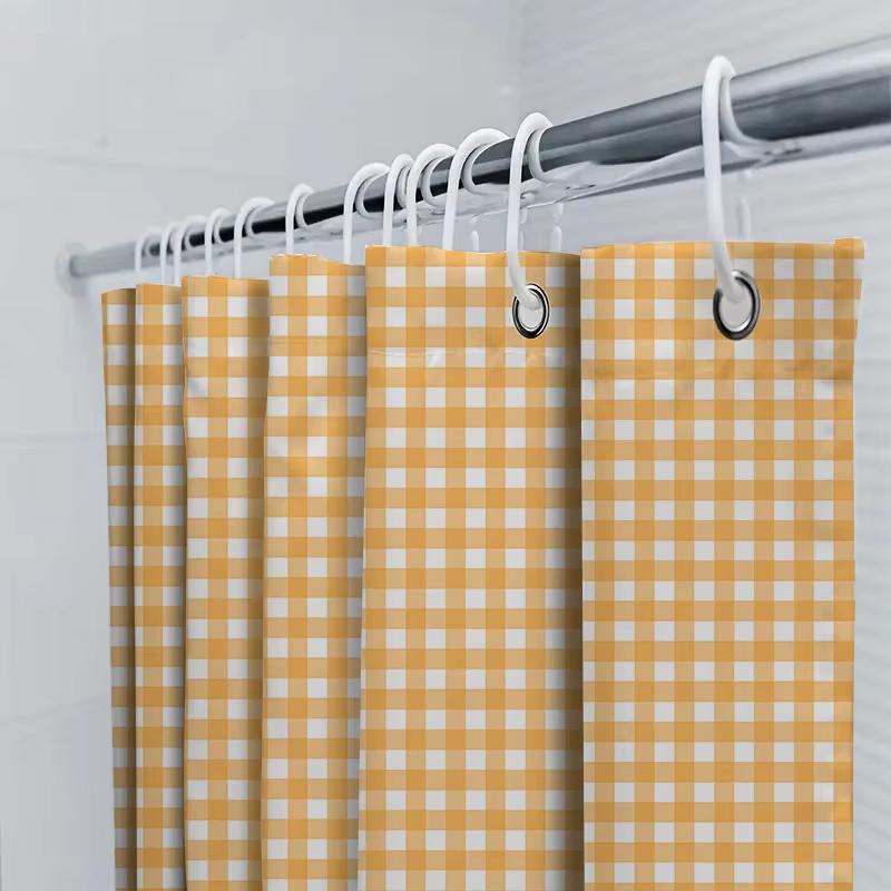 Various Style Bathtub Curtain With Hooks Easy Hang Waterproof Easy Clean For Home Hotel Bathroom Decoration
