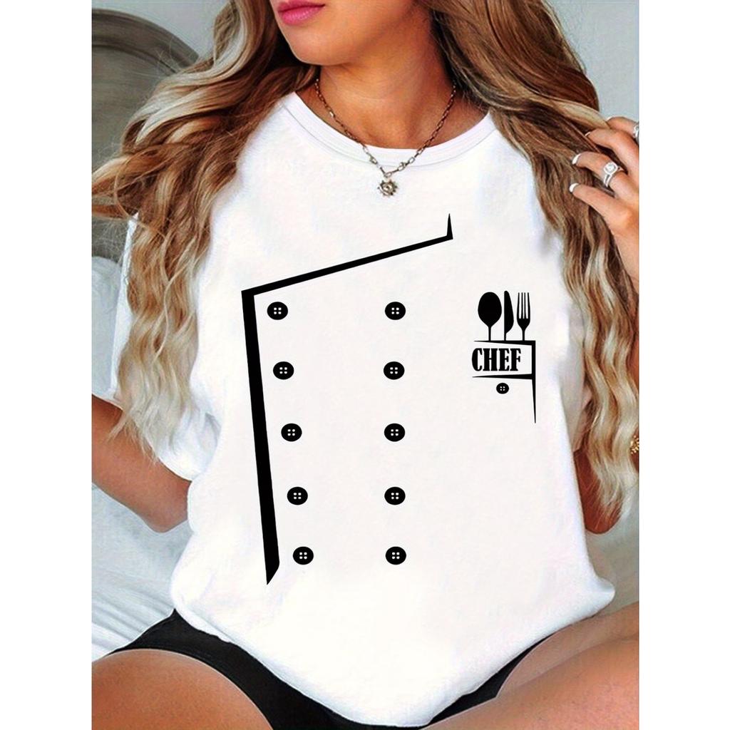 One-Piece Chef Printed T-Shirt, Cooking T-Shirt, Chef Team T-Shirt, A Gift for Chefs, Kitchen Chef T-Shirt