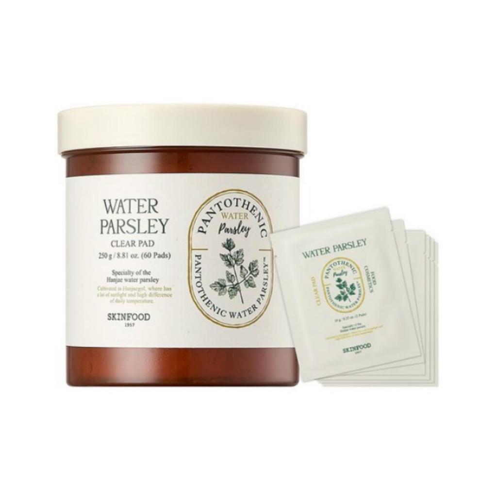 Skinfood Pantothenic Water Petersilie Klare Pad Set (60 Pads + 12 Tragbare Pads), 1 Satz