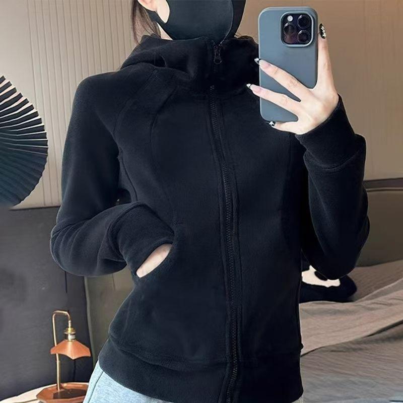 Autumn Updated Polar Fleece Sweatshirt Jacket for Women Spring and Autumn Fleece Jacket Waist-cinching Velvet Thickening Slim Fit