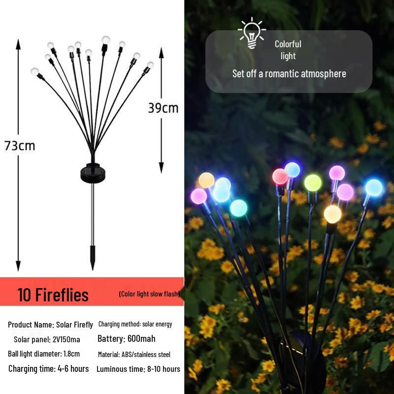 Hot Sale LED Firefly Solar Garden Lawn Waterproof Outdoor Camping Light