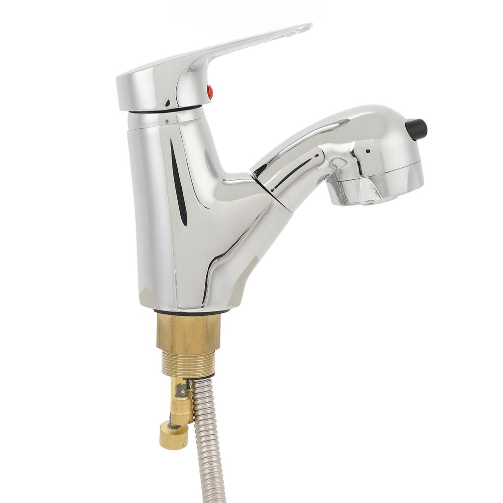 Sink Faucet with Pull Out Sprayer Dual Flow Multi Layer Plating with 1.8M Hose Kitchen Faucet for RV Motorhome