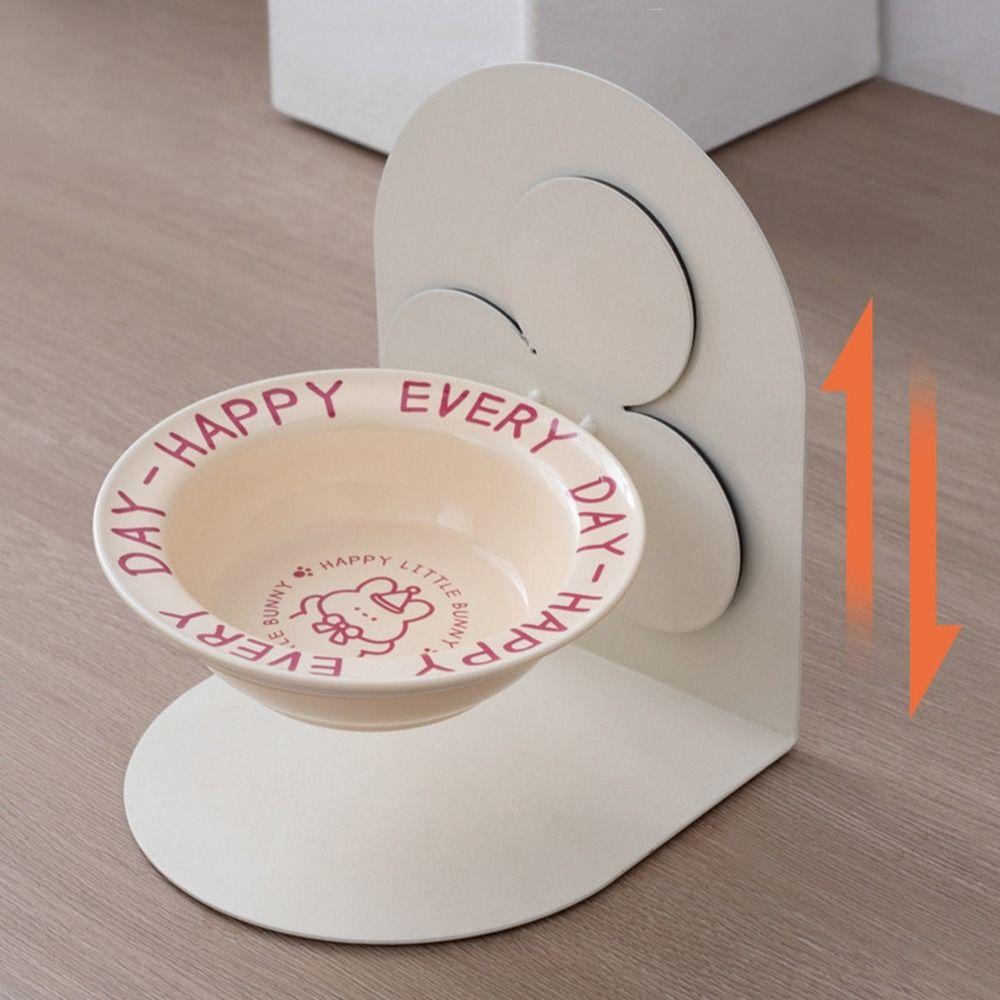 Protects Cervical Ceramic Cat Bowl Adjustable Height Pet Feeding Dish  for Cat and Dog