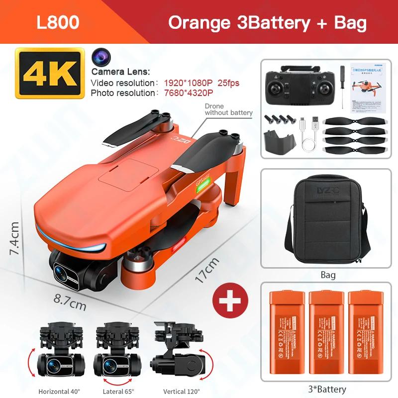 L800 PRO 2 Professional Drone 4K HD Camera GPS 5G WIFI Three-axis Anti-shake Gimbal Brushless Motor Obstacle Avoidance Drone Toy Gift