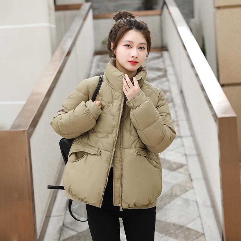 Winter Women's Short Down Cotton Jacket Warm Korean Fashion Stand Up Collar Cotton Jacket