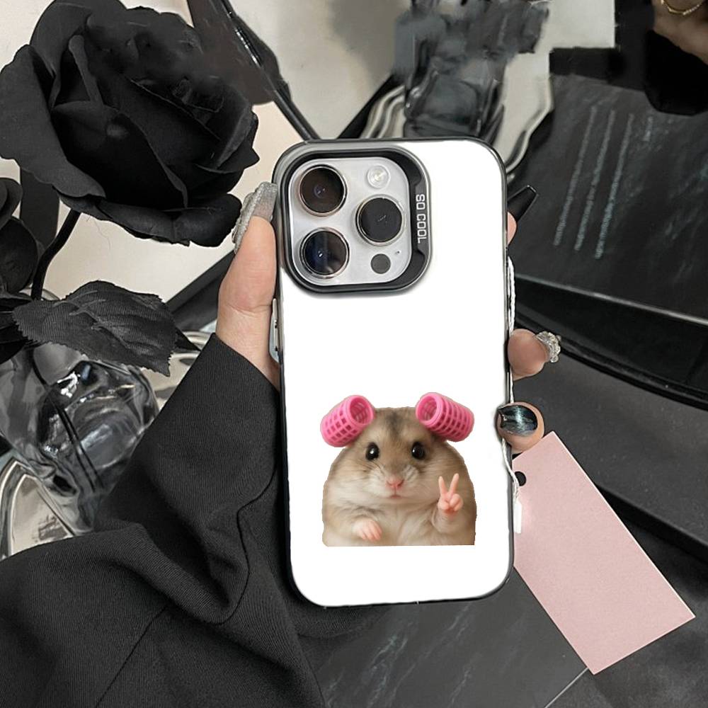 Big-eyed goofy CAT Mouse Phone Case For IPhone 16 17 15 14 12 13 Pro Max Black Color Shockproof Cover
