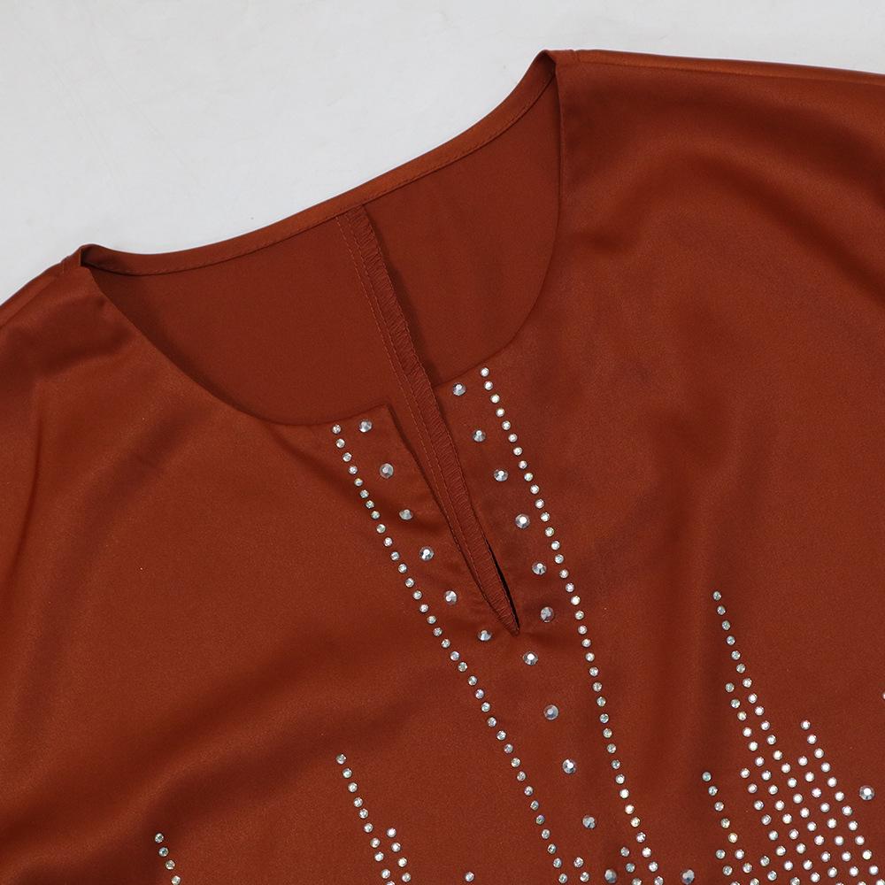 Matte Fabric Formal Dress with Rhinestone Embellishments