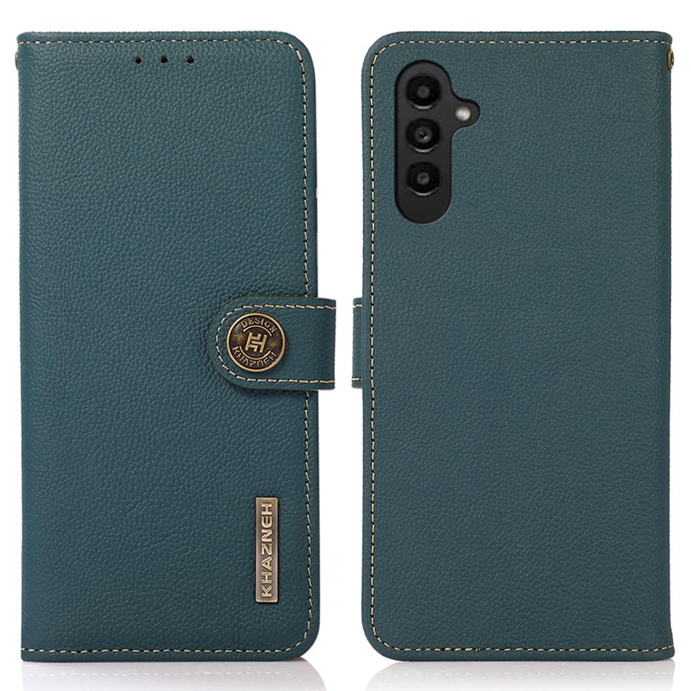 KHAZNEH for Samsung Galaxy S26+ Case Genuine Cow Leather RFID Blocking Wallet Phone Cover