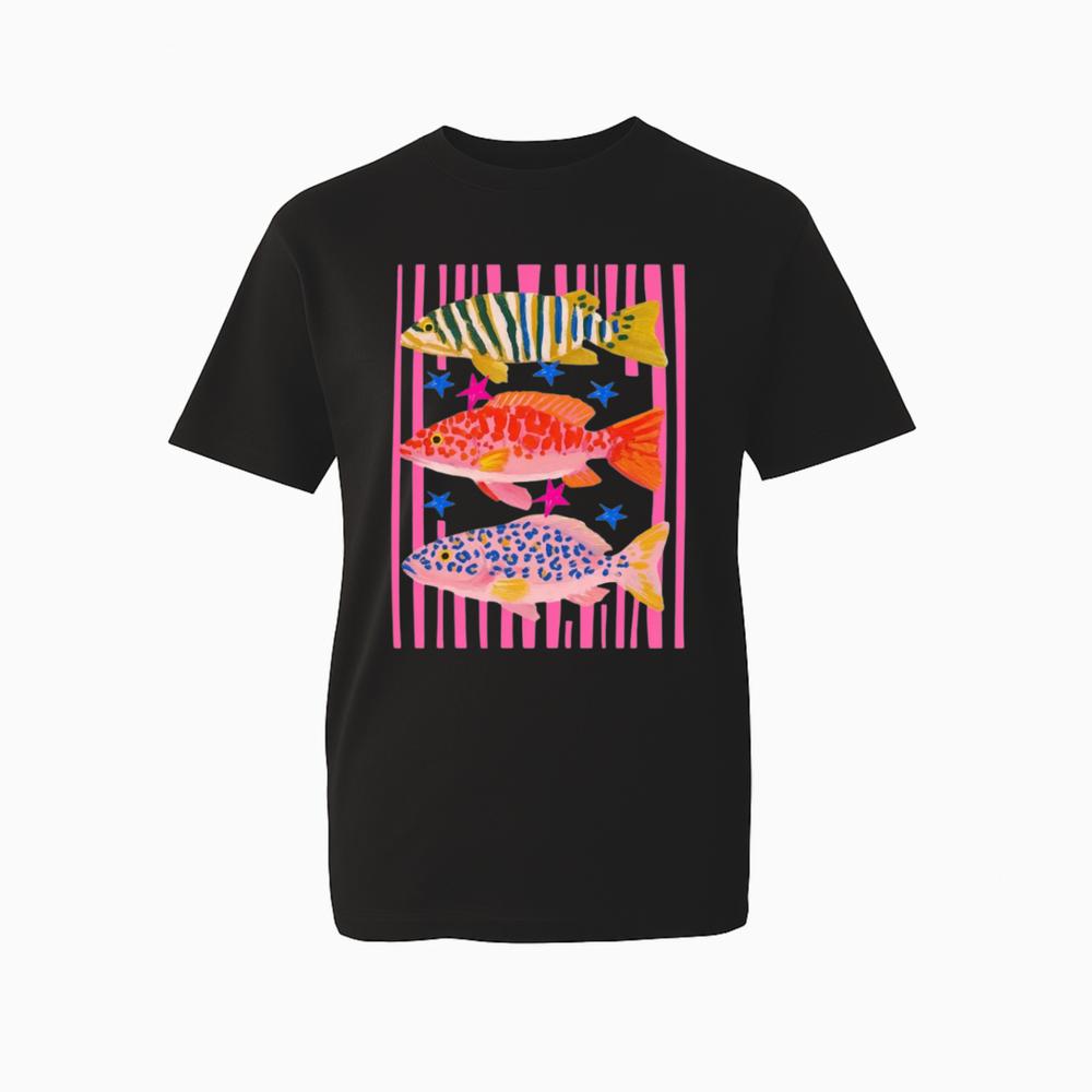 Retro Colorful Fish Graphic TShirt TShirt Aesthetic Summer Fish Themed TTop