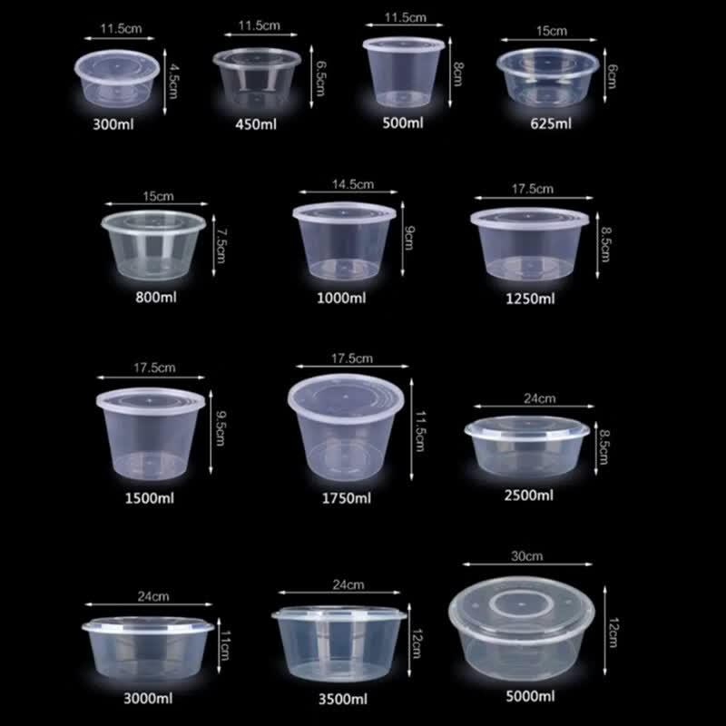 Round Plastic Meal Prep Container with Lid