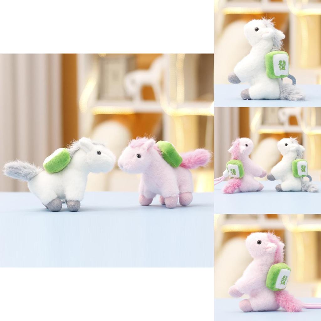 Weißes Tier Pony Plüschtier Puppe Anhänger Mit Pp Baumwollfüllung Für Kinder Und Geschenk