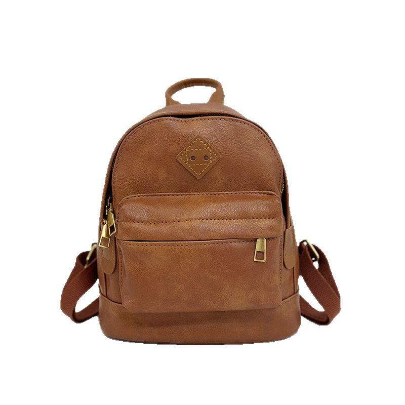 Bolso de Mano de Moda para Mujer Nuevo Mochila Pequeña Versátil de Color Sólido Mochila de Viaje para Jugar