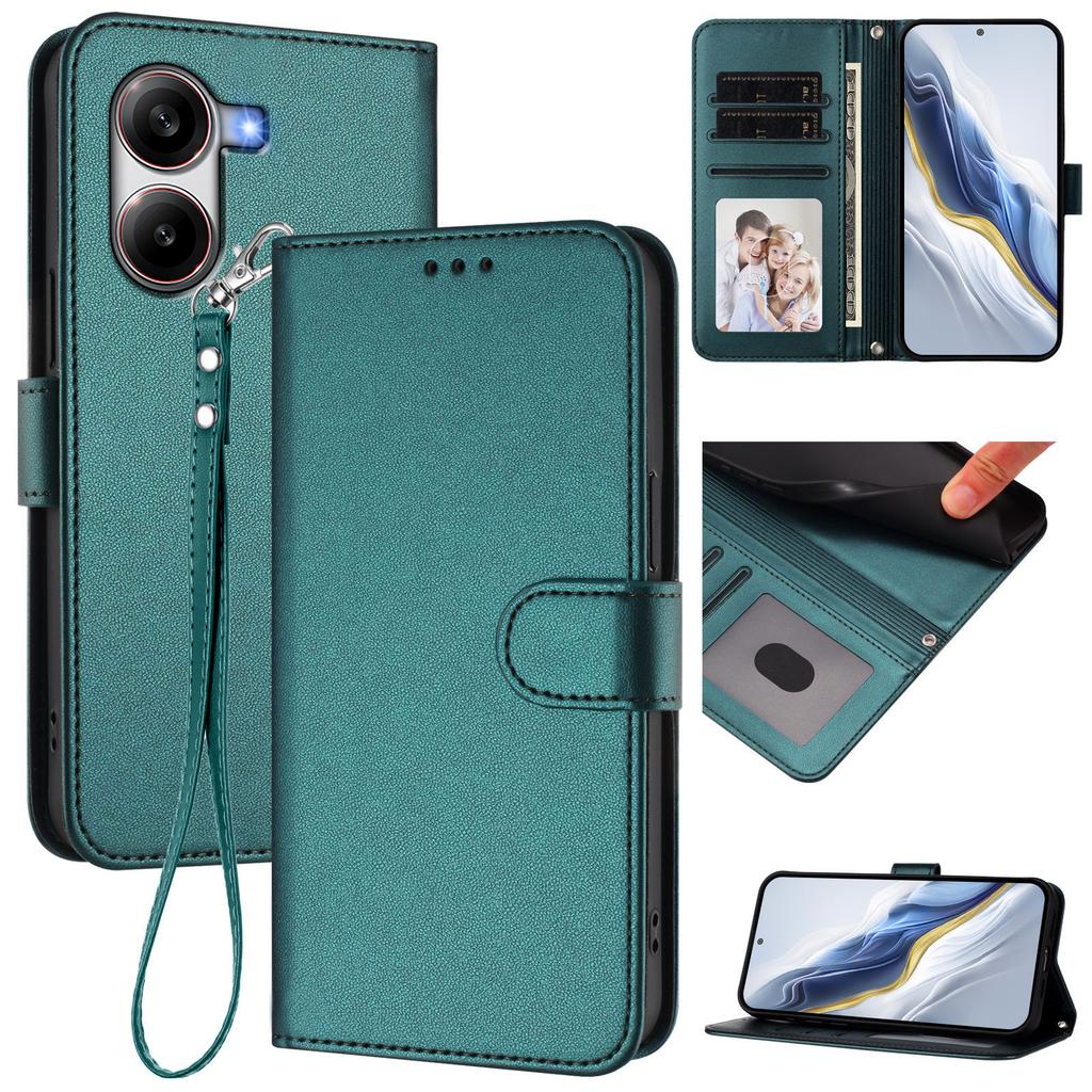 For Xiaomi Redmi Turbo 4 5G/Xiaomi Poco X7 Pro 5G Leather Case Wallet Stand Phone Cover with Wrist Strap
