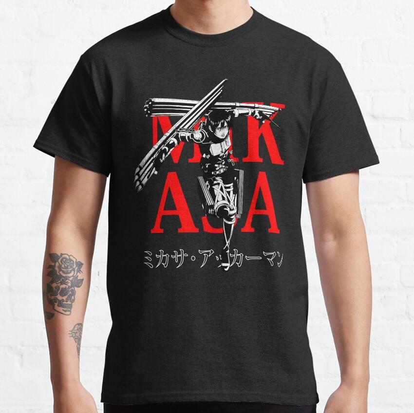 Shingeki No Kyojin Mikasa Żołnierz Ackerman Attack On Titan Shingeki Mang Krótki Rękaw AOT Koszulka Anime dla mężczyzn Bawełna 6XL Góra