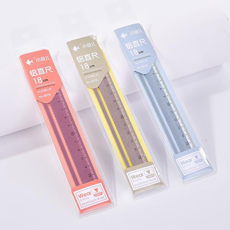 4pcs Aluminum Ruler Set,Drafting Set,With Storage Box Straight Ruler,Protractor,Students Measure Ruler Set Multi-Function Set