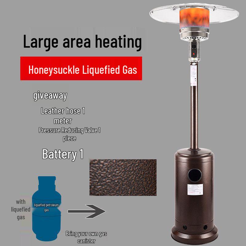 Commercial Gas Heater: Outdoor Umbrella Type, Suitable for Liquefied Petroleum Gas and Indoor Natural Gas, Also Functions as a Charcoal Fire Pit