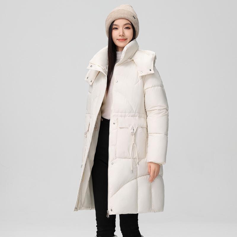 Women's windproof stand-up collar hooded fluffy warm warm cold loose medium-length casual sports jacket high quality fabric cotton jacket coat