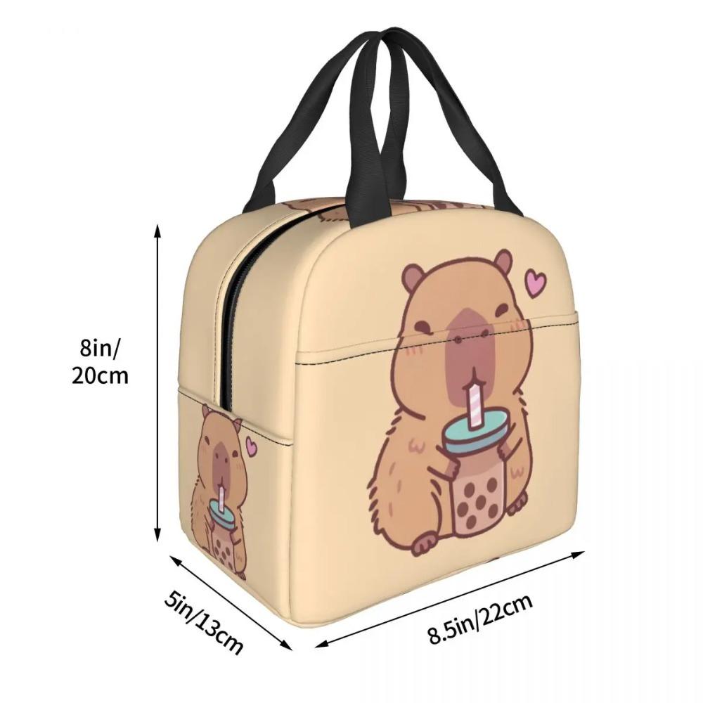 Borsa Pranzo Termica Personalizzata Capibara Ama Bere Bubble Tea per Lavoro Scuola Ermetica Termica Cooler Bento Box Donna Bambini