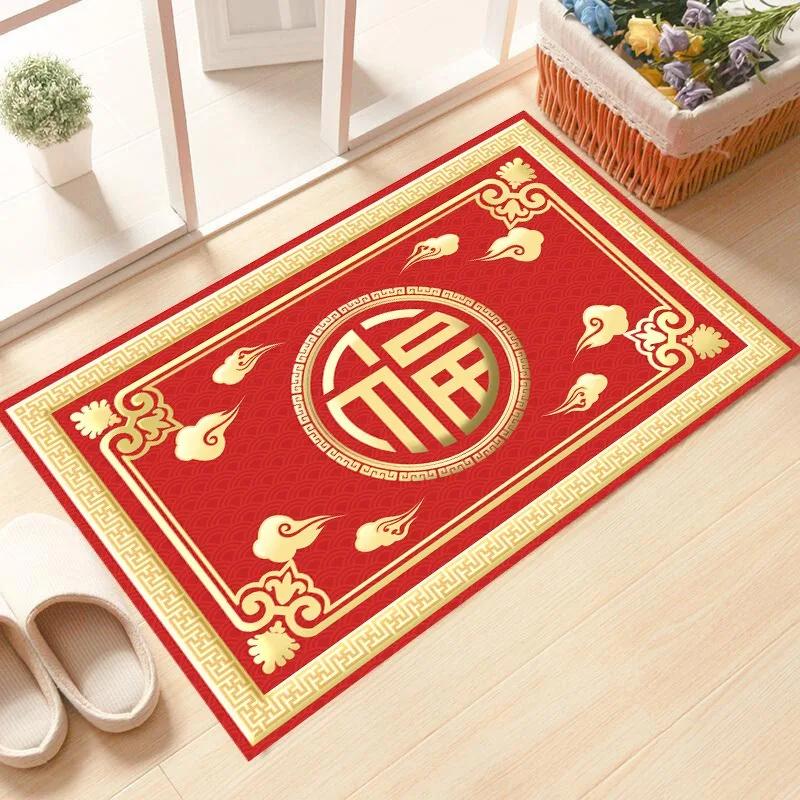 Happy New Year Entrance Floor Mats Entry Door Mats Bedroom Housewarming New Home In And Out of Peace and Joy Washable Carpet