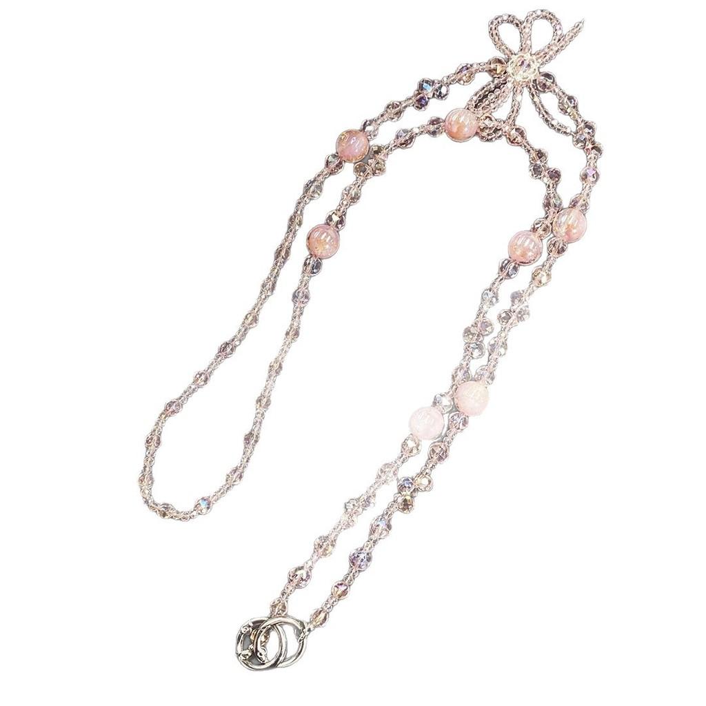 Style Crystal Beaded Phone Lanyard With Pvc Chain For Women And Men